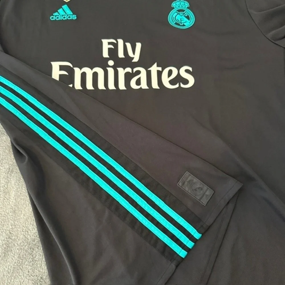 Adidas Real Madrid‎ 2017/2018 Away Jersey 12 Champions Cardiff 2017 Black 3XL